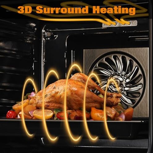 Midea 24" Mechanical Single Wall Oven, 2.5 Cu. Ft.-Capacity, Built-in Oven with 8-in-1 Cooking Modes, Stainless Steel