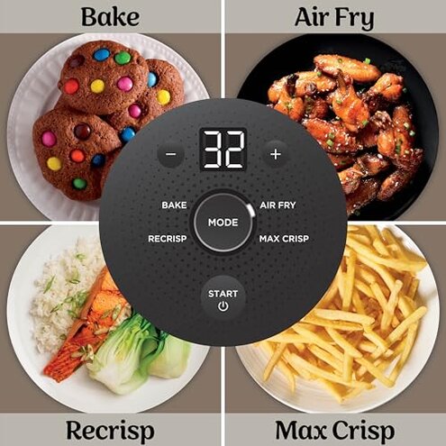 Ninja Crispi Air Fryer, Microwave, Freezer & Dishwasher Safe, Non Toxic Glass Portable Cooking System, 4 QT & 6 Cup Glass Containers with Storage Lids, Easy Meals, Air Fry, Bake, Stone, FN101ST