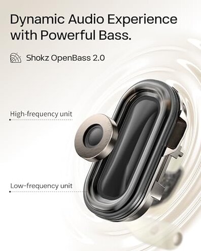 SHOKZ OpenFit 2 Open-Ear Headphones,True Wireless Bluetooth Earphones with Microphone,Earhook Earbuds with 48 Hours of Playtime,Fast Charging,IP55 Water-Resistant,with Carrying Bag,Black,Bluetooth5.4