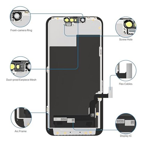 Fixerman for iPhone 13 Screen Replacement 6.1 inch, 3D Touch LCD Display Digitizer Frame Assembly with Repair Tools - Model A2482,A2631,A2633,A2634,A2635