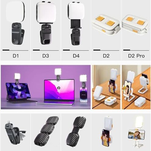 MACTREM 168 LED Selfie Light for iPhone,Portable Phone Light Clip, 3000Mah 3 Modes Rechargeable Alix Earle Lighting for Video Recording,for iPhone,Camera,Laptop,iPad,Video Conference,TikTok,Makeup