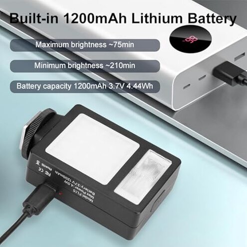 Wisoqu Led Video Light Camera Flash, 12 White LED Beads & 13 Yellow LED Beads Fill Light with 2500K - 6500K for Digital Cameras, Phone, Photography, Live Streaming