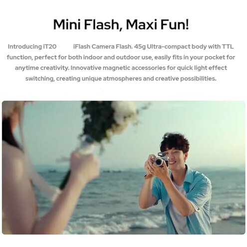 GODOX iT20S Mini Camera Flash iT20 for Sony with TTL Auto-Metering 1.5s Recycling 700 Flashes Built-in Lithium Battery with Magnetic Diffuser Filters Compatible with Mirrorless Sony Camera Black