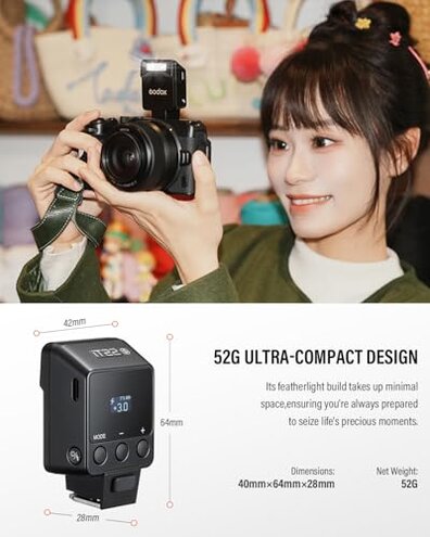 Godox iT22 S Mini Flash for Sony Camera Built-in 7.4V 300mAh Battery Manual/TTL Modes 700+ Flashes 1.5s Recycle Hot Shoe Flash with Diffuser/Color Filters Accessories for Sony zev10 ect