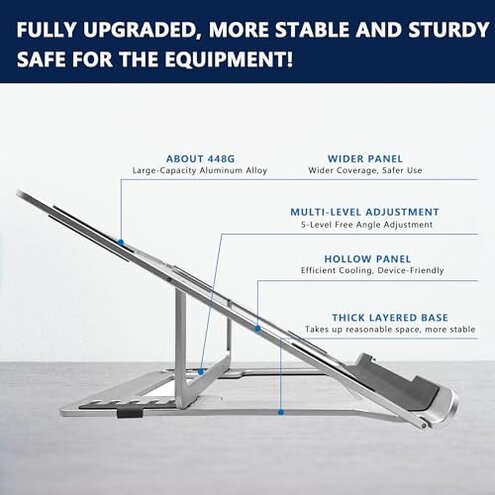 Musiin Drum Controller Foldable Stand Compatible with NI Maschine MK3,Ableton Push3, Akai MPC One+,MPC Live 3,Behringer Mixer lift adjustable,Solid Aluminum Portable Folding Stand for Home Studio