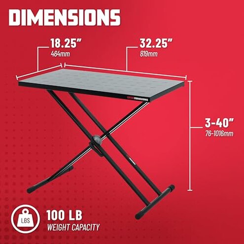 Gator Frameworks Utility Table Top for Use with X-Style Keyboard Stands, 32" x 18" Surface (GFW-UTL-XSTDTBLTOP)