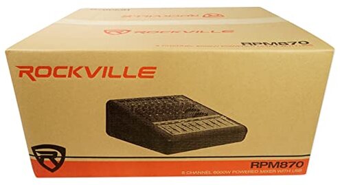 Rockville RPM870 6000w Powered Mixer, 8 Channel, 8 XDR2 Mic Pres, USB, 24-Bit Effects, Bluetooth, for Live Bands and DJs