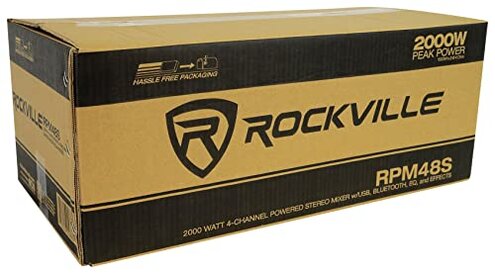 Romicta 4 Channel Bluetooth 5.0 Stereo Amplifier, 50Wx4 HiFi Power Amp, 1200W Max, USB/SD/FM, Class D Home Audio Receiver for Home Theater & Karaoke, Includes Remote & Power Adapter