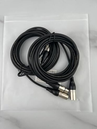 EBXYA XLR Cable 50ft 2 Packs - Premium Balanced Microphone Cable with 3-Pin XLR Male to Female Mic Speaker Cable, Black
