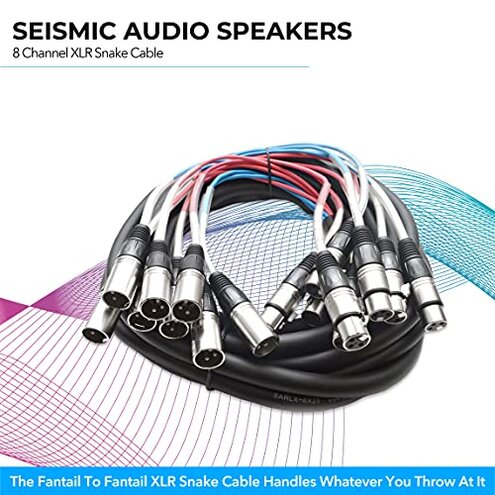 Seismic Audio - SARLX-8x25 - 8 Channel XLR Snake Cable - 25 Feet Long - Pro Audio Snake for Live Live, Recording, Studios, and Gigs - Patch, Amp, Mixer, Audio Interface 25'