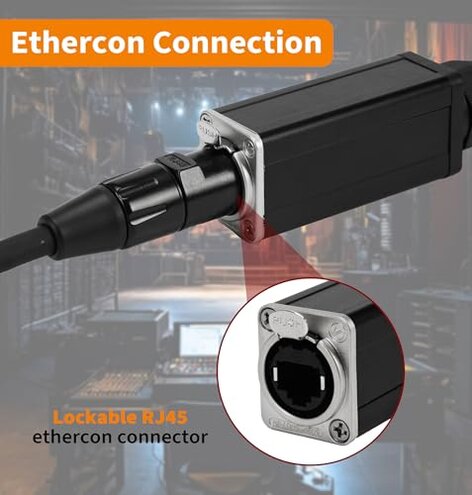 Jamesin XLR Snake Cable to Ethercon Cable, 4 Channel 3-pin Multi Network Snake Receiver,with Cat5/cat6 Network Snake Receiver, for Stage and Recording Studio,3 Feet (1 Male+1 Female)