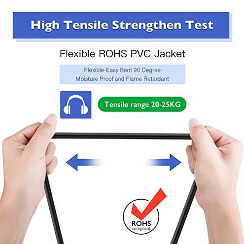 Yuyaokk 2Pack 25 ft Speaker Cables, True 12AWG Patch Cords, 1/4 Inch Male DJ/PA Audio Speaker Cable 12 Gauge Wire