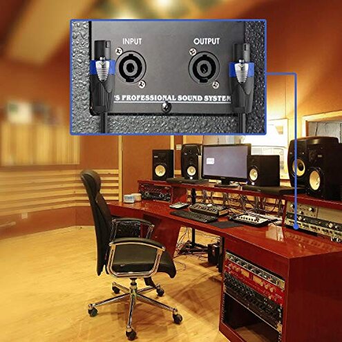 Yoico Pro 50 Feet 12AWG Speakon to Speakon Cable - Heavy Duty 50ft 12 Gauge Speaker Wire Cord with Twist Lock for Audio Amplifier - Single