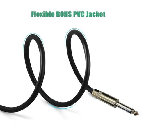 HeyTones Professional 25 Feet 12 Gauge 1/4" to 1/4" TS Speaker Cables - 12AWG 25ft DJ/PA Speaker Cords Amp Audio Wires - 2 Pack