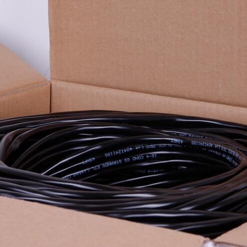 FiveStarCable 16/2 500 Ft. 2 Conductors Audio Speaker Lightning Installation High-Power Home Wiring Cable Wire (Black, 16-2 500ft)