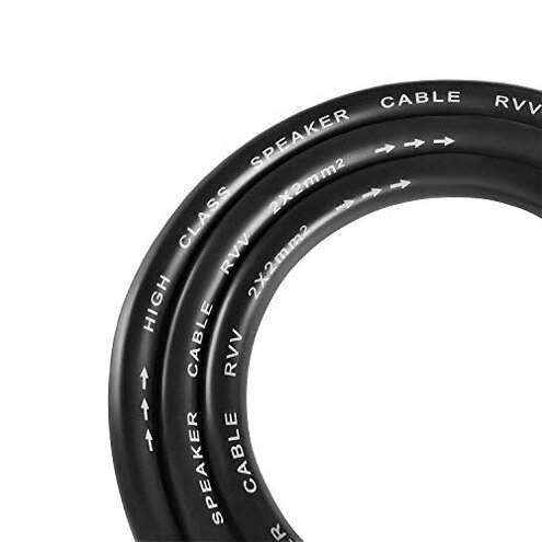 Yoico 2Pcs 100 Feet Professional Speaker Cables, Pair 100 ft 12 Gauge 1/4 Inch Male Audio Amplifier Connection Heavy Duty Cord Wire