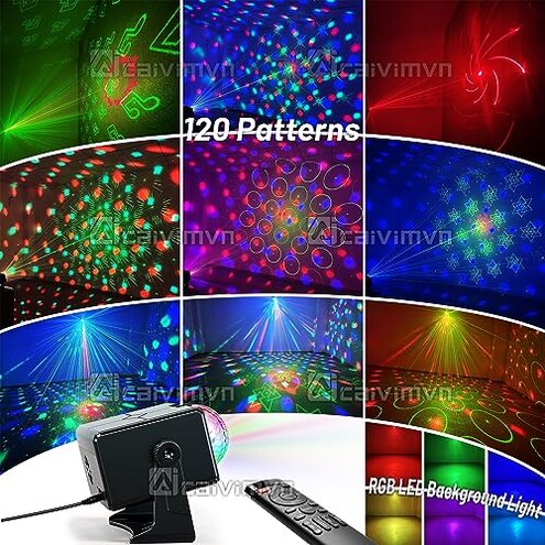 caivimvn Party Lights DJ Disco Ball & LED Stage Strobe Light with Sound-Activated 10ft USB-C Cable,Remote,Disco Lights for Parties Indoor/Outdoor Use,Birthday,Dance,Clubs,Bar,Weddings, Holidays Décor
