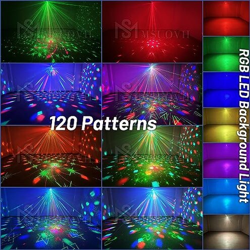 Party Lights Disco Light, Disco Ball Sound Activated Strobe & Dj Lighting with Remote Control - Stage Rave Lights for Parties, Birthday, Weddings, Bars, Clubs, Dance, Halloween & Christmas Decorations