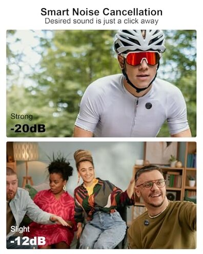 Mini Microphone for iPhone Android, Wireless Mic with 40H Battery, Noise Cancellation, 48KHz 16-Bit, 164ft Range, Magnetic & Clip on Lavalier Microphone for Video Recording, YouTube, Tiktok, Vlogging