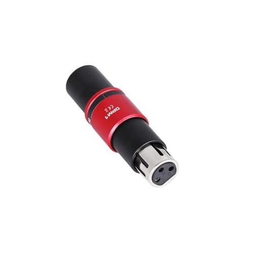 StudioMan DPM1 XLR Dynamic Microphones Preamp, 29dB Gain & Low-Noise Signal Boost, Plug-and-Play Metal Adapter with Universal XLR Compatibility - for Studio/Stage - Red/Black