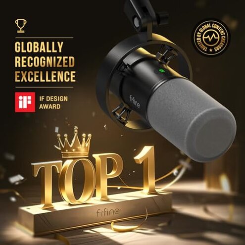 FIFINE Dynamic Microphone, XLR/USB Podcast Recording PC Microphone for Vocal Voice-Over Streaming, Studio Metal Mic with Mute, Headphone Jack, Monitoring Volume Control, Windscreen-Amplitank K688