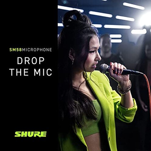 Shure SM58 Professional XLR Dynamic Vocal Microphone &ndash; Cardioid Mic for Live Performance, Studio Recording, Podcasting & Broadcasting (SM58-LC)
