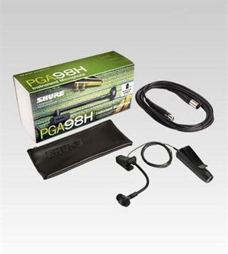 Shure PGA98H Condenser Microphone - with Cardioid Pick-up Pattern,Condenser Gooseneck Instrument Microphone with 15' XLR-XLR Cable (PGA98H-XLR)