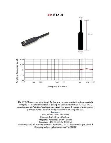 dbx RTA-M Driverack Series Reference Microphone black 7.00 x 3.50 x 12.00 inches