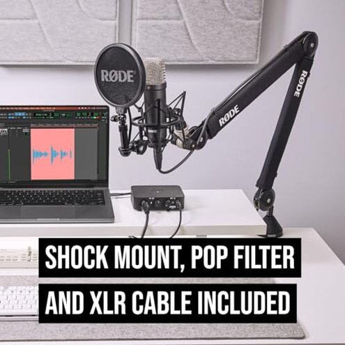 R&Oslash;DE NT1 Signature Series Condenser Microphone with SM6 Shockmount and Pop Filter - Black