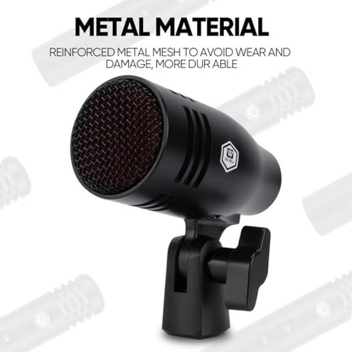 W IN-MIX 7 Piece Wired Dynamic Drum Mic Kit (Whole Metal)- Kick Bass, Tom/Snare & Cymbals Microphone Use for Drums, Vocal, Other Instrument Complete with Thread Clip, Mics Holder