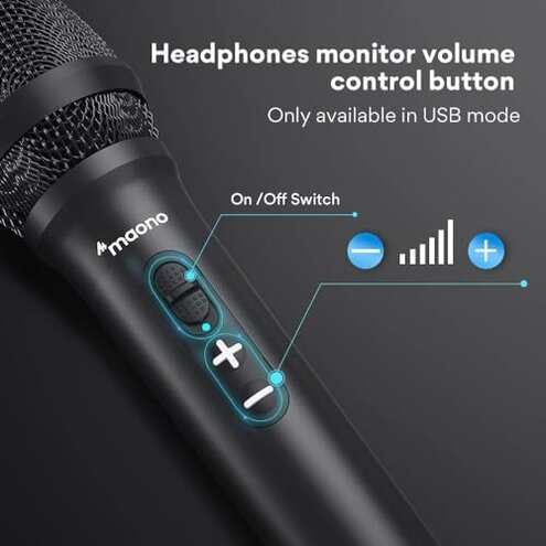 MAONO USB/XLR Podcast Dynamic Microphone, Studio Mic Kit with Volume Control, Shock Mount, Pop Filter, Ideal for Vocal, Instruments Recording, Voice Over, Live Streaming (HD300T)