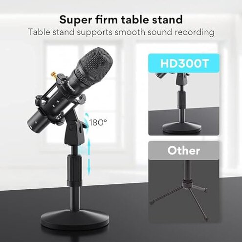 MAONO USB/XLR Podcast Dynamic Microphone, Studio Mic Kit with Volume Control, Shock Mount, Pop Filter, Ideal for Vocal, Instruments Recording, Voice Over, Live Streaming (HD300T)