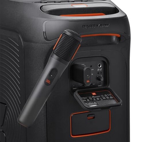 JBL PartyBox Wireless Mic - 2X Digital Wireless Microphones, Rechargeable Battery (20hrs - 700mAh), Clear Voice, Crisp Sound, Stable 2.4GHz Connection, Compatible with All PartyBox Speakers (Black)