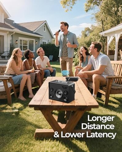 LUVUMVLT Wireless Microphones, Dual Handheld Dynamic Mic with Ultra-Stable Rechargeable Receiver | 200ft Freedom |Zero Dropouts | 40H Duration |Plug and Play| Karaoke Microphone for Singing, Meeting