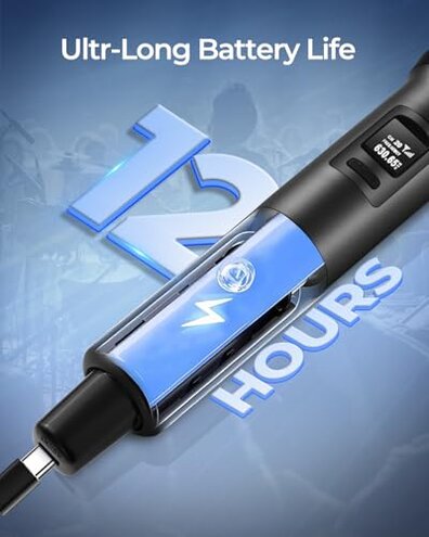 LUVUMVLT Wireless Microphones, Dual Handheld Dynamic Mic with Ultra-Stable Rechargeable Receiver | 200ft Freedom |Zero Dropouts | 40H Duration |Plug and Play| Karaoke Microphone for Singing, Meeting