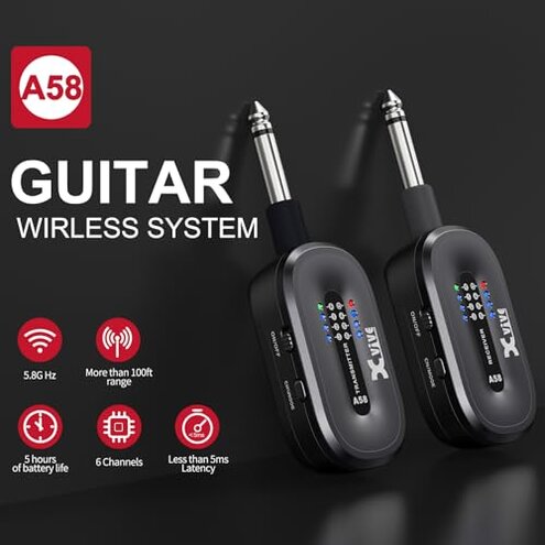 Xvive A58 Wireless Guitar System with 5.8GHz Transmitter and Receiver