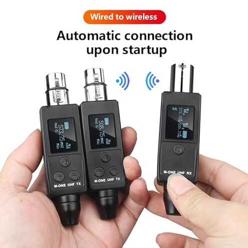 YXG UHF Wireless XLR Transmitter and Receiver Plug-on Wireless Microphone System for Dynamic/Condenser Microphone,with 48V Phantom Power, Electric Guitar/Bass, and More,Audio Mixer, PA System