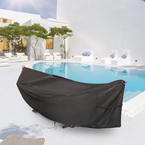 Loenel Waterproof Hammock Cover for 11-12FT Hammock Stand (151" L x 56" W x 37" H)