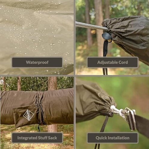 Onewind Hammock Sleeve 12ft, Lightweight and Compact Camping Hammock Storage and Cover 12' Large for Hammock, Underquilt Combo, Topquilt, OD Green