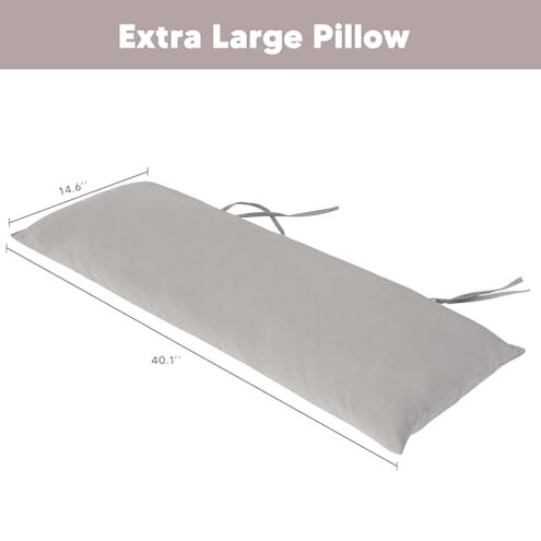 SUNCREAT Detachable Extra Large Outdoor Hammock Pillow with Ties, Coffee