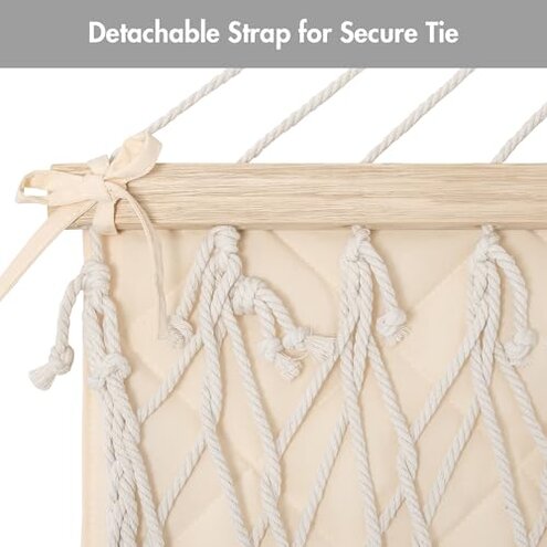 ANOW Double Hammock Pad and Hammock Pillow Set, Portable Polyester Hammock Pad, Cream