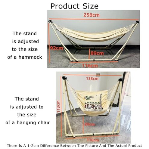 Hammock with Stand, Floor-Standing Swing Bed Base with Hanging Chair and Hammocks, Easy Assembly,for Travel Camping Picnic(Color 4)
