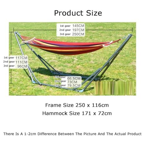 Hammock with Stand, Garden Swing Holder Rack,Strong Load-Bearing Capacity,for Patio Travel Picnic (with Hammock)(Blue)