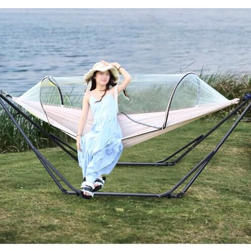 Hammock Stand, 3 Gears Adjustable Swing Stand Can Bear 350kg, for Garden Patio Travel Camping Picnic(Stand Only)