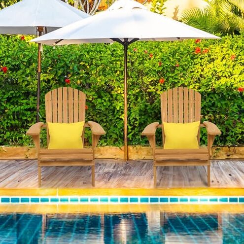 VINGLI Folding Adirondack Chair Set of 4, Wood Adirondack Chairs for Outdoor, Foldable Fire Pit Chairs for Patio, BBQ, Porch, Yard, Pool, Carbonized