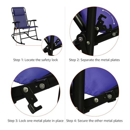 Amazon Basics Foldable Rocking Chair - Blue