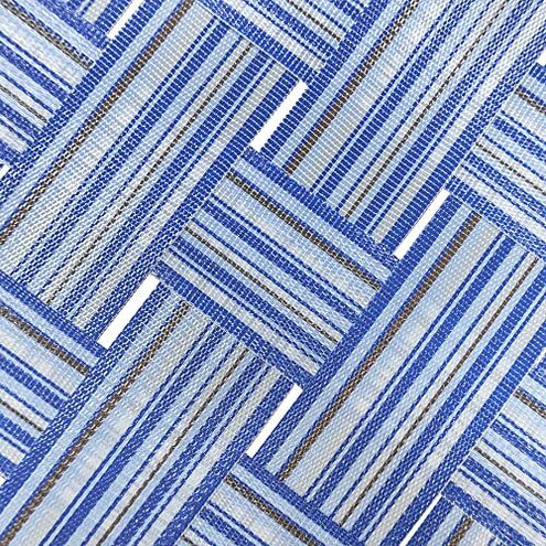 Garden Elements Folding Patio & Lawn Chairs &ndash; Steel Frame with Blue Woven Fabric and Wooden Armrests, Comfortable Full-Size Outdoor Chairs for Backyard, Camping, or Events (Pack of 2)