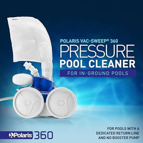 Polaris Vac-Sweep 360 Pressure-Side Cleaner for In-Ground Pools with a Dedicated Return Line
