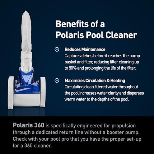 Polaris Vac-Sweep 360 Pressure-Side Cleaner for In-Ground Pools with a Dedicated Return Line