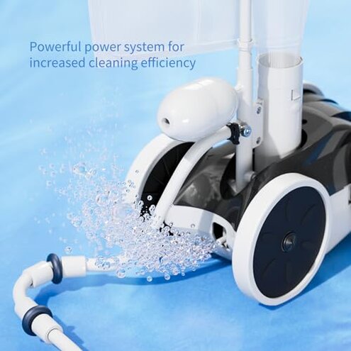 Amptyhub Upgrade Pool Pressure Side Sweeper: Professional Solution for Cleaning Your Swimming Pool (Four Wheels Better Than Three)